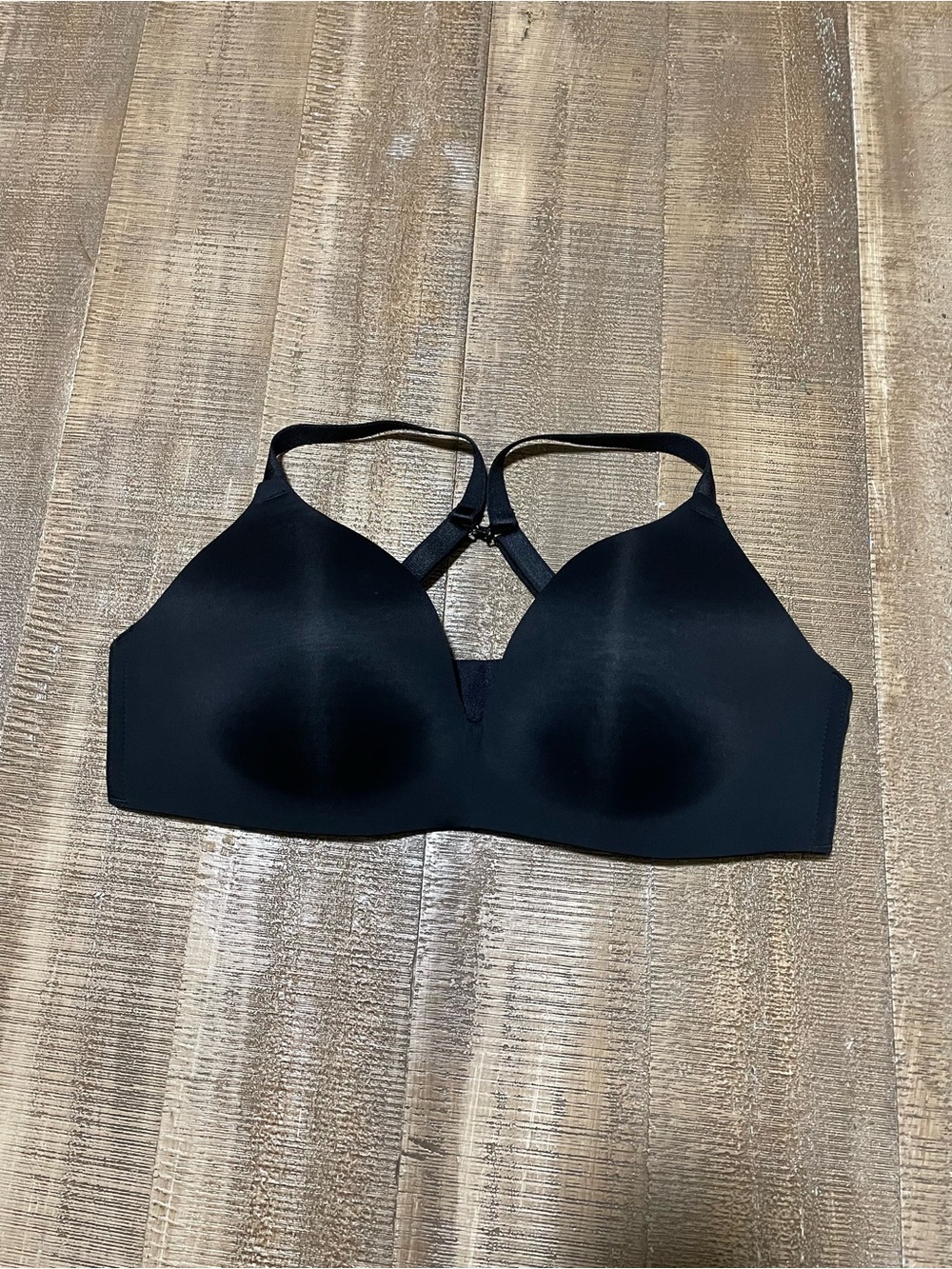Auden The Bliss Black Seamless T-Shirt Bra with Strappy Back